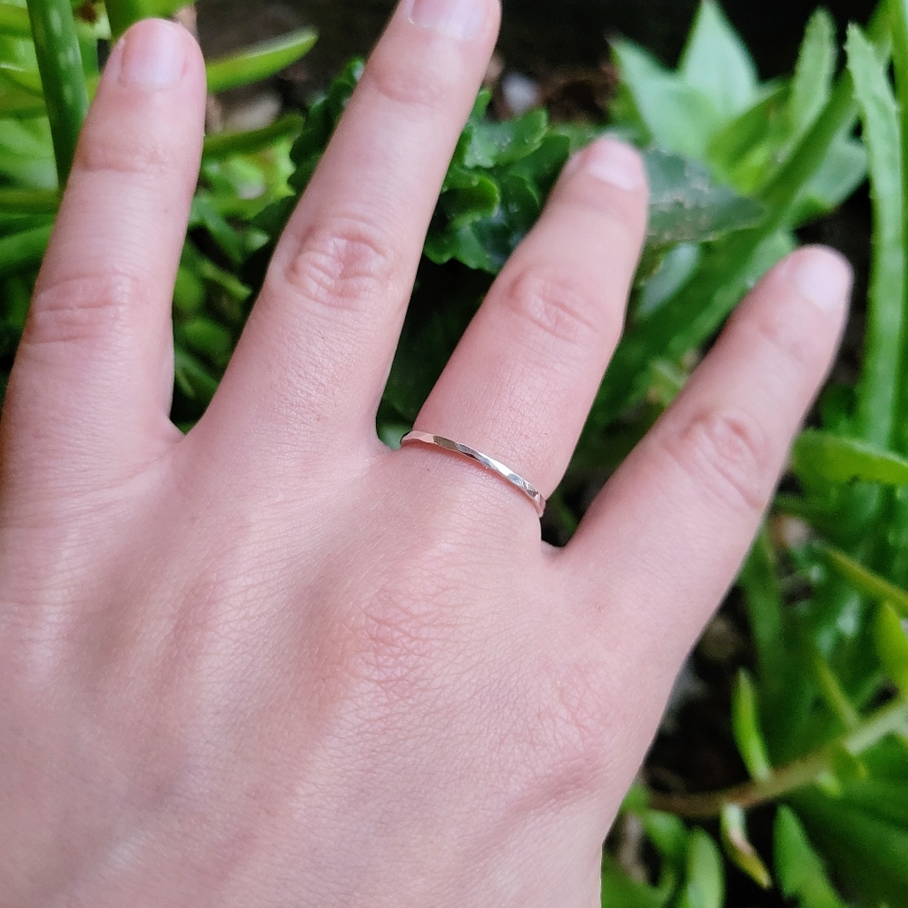 New Solid 925 Sterling Silver Hammered Ring - image 4